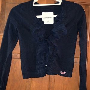 Hollister Navy Ruffle Sweater
